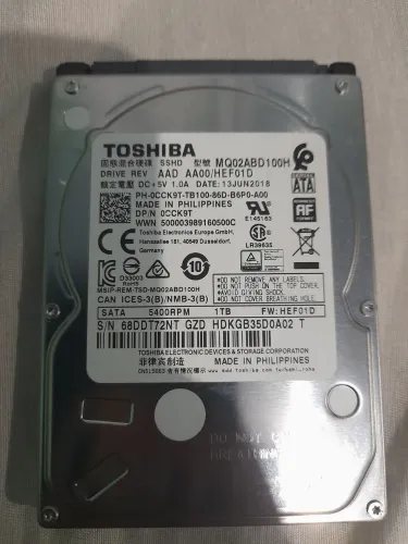 Hd Toshiba 1Tb 100% saudável