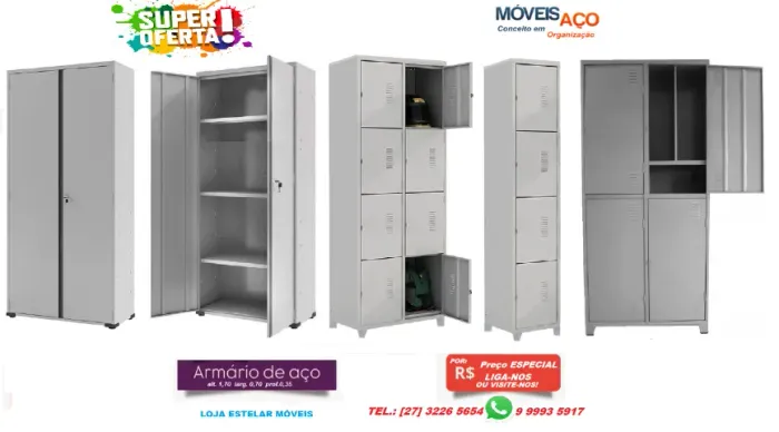 aqui temos! Armários em aço reforçado. Vários modelos 
