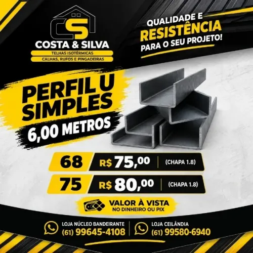 PERFIL U SIMPLES - 6,00 METROS