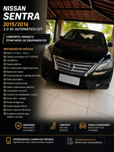 Nissan Sentra SV 2.0 Flexstart 16V Aut. 2016