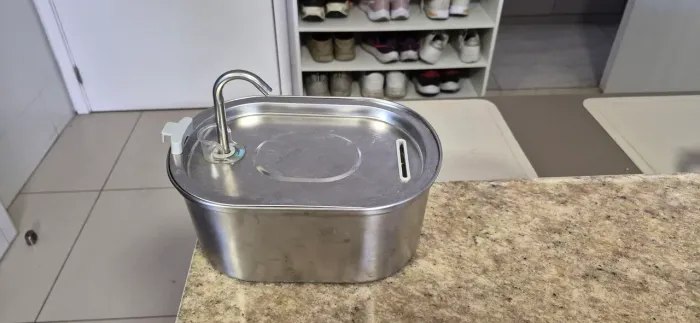 Bebedouro com água corrente para gatos