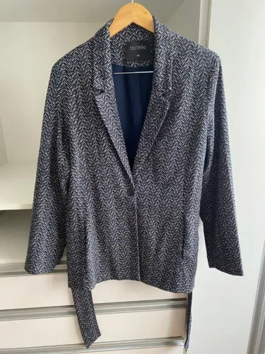 Blazer Feminino Estampado Azul