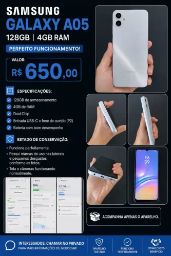Vendo SANSUNG A05 128GB 4RAM