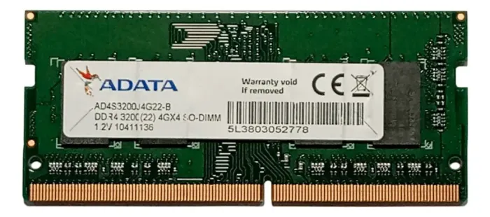 Memória Ram Adata Notebook 4 GB DDR4 3200 1RX8