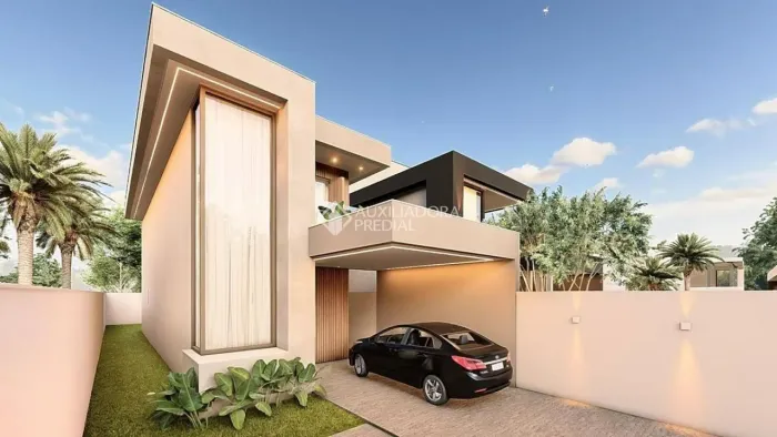 Casa em construção, com projeto inteligente e 164 m² de área construída.