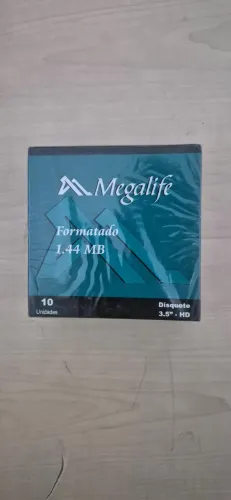 10 Disquetes 3.5" Megalife HD 1.44MB Formatados Novos