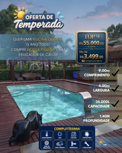 Piscina de fibra de Alto Padrão Spa 9x4