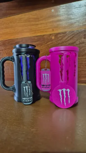 Caneca suporte p/ lata Monster + Chaveiro abridor