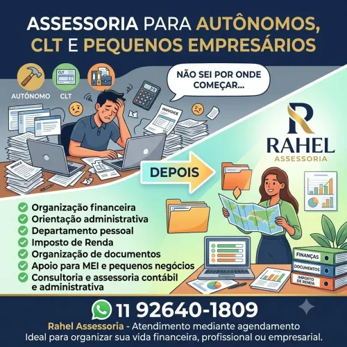 Assessoria para Autônomos, CLT e Pequenos Empresários<br><br>
