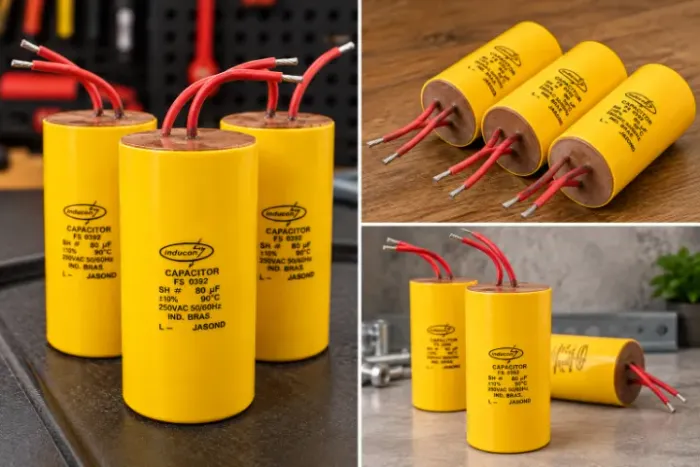 Kit com 5pçs - Capacitor permanente 80uF 250V - Inducon