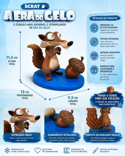 Scrat a era do gelo Boneco colecionável de 11.5 cm