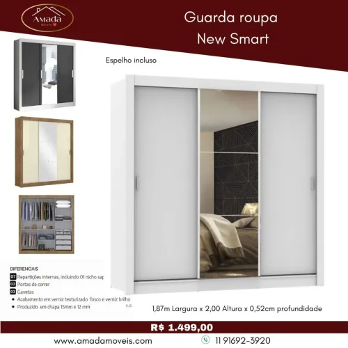 Guarda roupa New Smart - à pronta entrega 