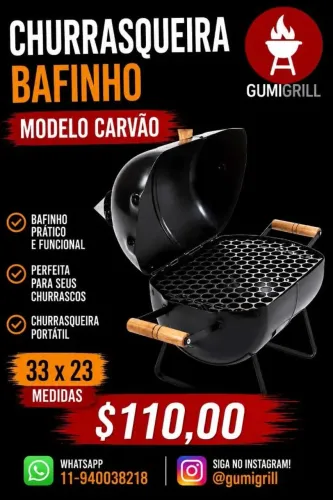 Mini churrasqueira a bafo