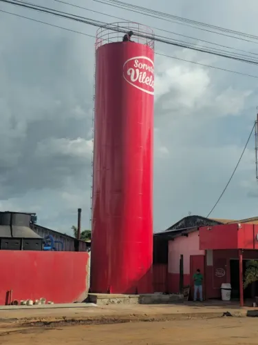 Caixa D'água tipo taça e tubular estrutura metálica