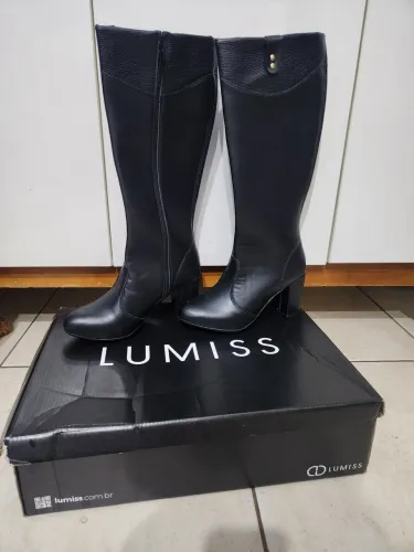 Bota Feminina Lumiss Cano Longo Salto Bloco Alto - 36
