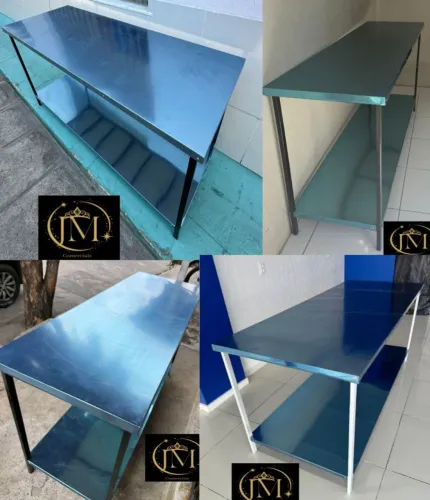 Mesas De Inox Com 2 Tampos (Fazemos Entregas)