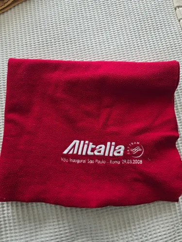 Cobertor manta de bordo Alitalia voo inaugural