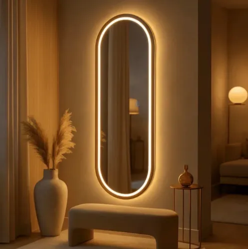 ESPELHO COM LED JATEADO 