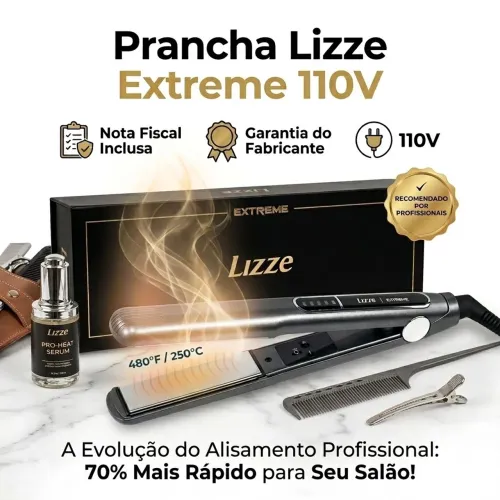 Prancha Lizze Extreme 480°F Profissional Com Nota fiscal e Garantia do fabricante