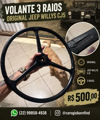 Volante 3 Raios Original Jeep Willys CJ5