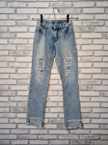 Calça Jeans Destroyed Infantil Tamanho 10