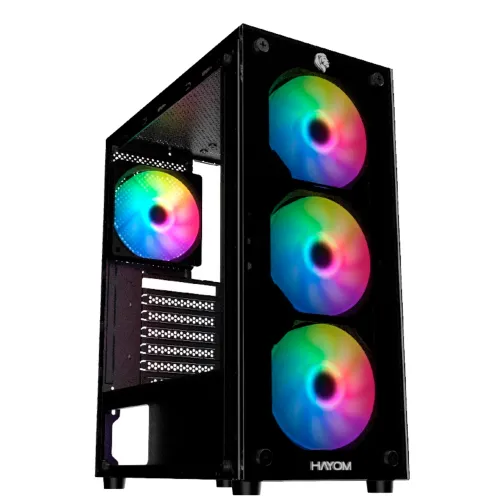 Gabinete gamer atx pc GB1729 com 4 coolers fans vidro temperado