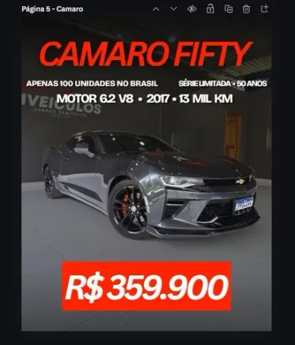 Chevrolet Camaro Fifty 6.2 V8 16V 461cv 2017
