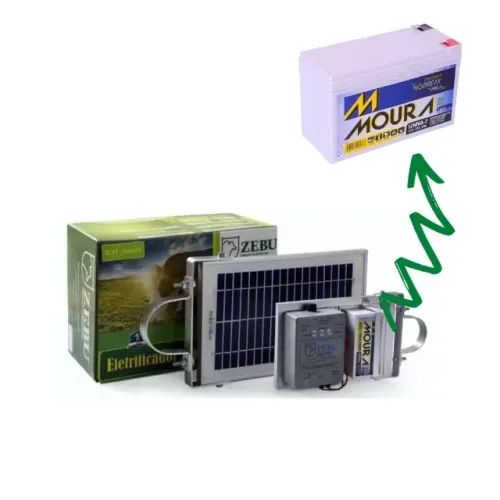 Eletrificador De Cerca Solar Rural Zs20bi C/bateria Moura 20km