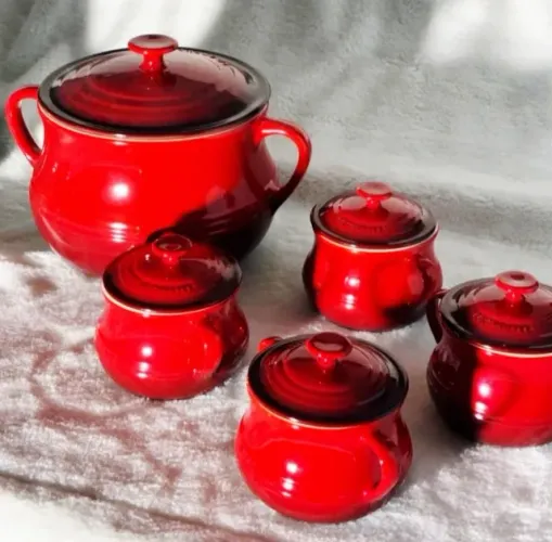 Set 6 Sopeiras, Grande e Pequenas Cereja Le Creuset
