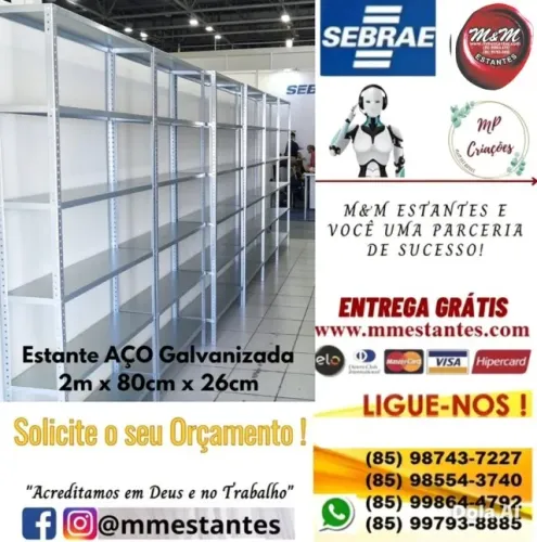Entrega Grátis - Prateleiras de Aço Galvanizado