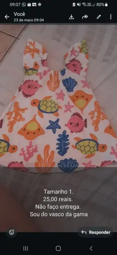 Vendo vestido infantil bichinhos