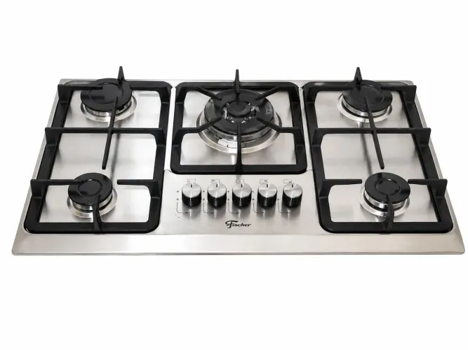 Cooktop a Gás Fischer 5 Bocas Tripla Chama Infinity com Trempe de ferro fundido