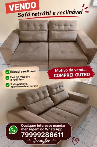 Sofá retrátil e reclinável 