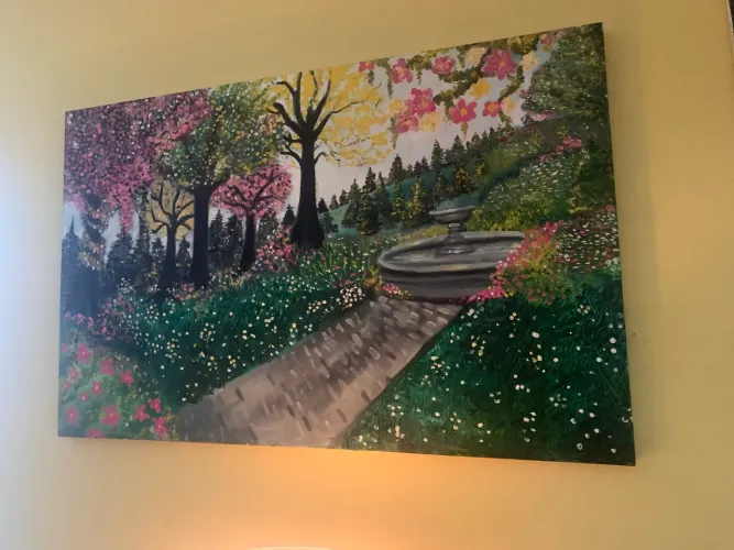 Quadro grande pintura a óleo técnica de Monet 