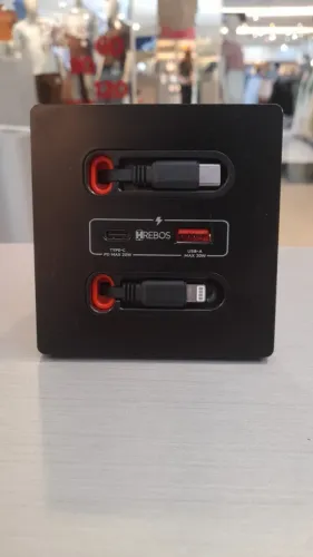 Tomada de Carregamento Hrebos UD-005 PD Module 20W com Cabos Retrateis