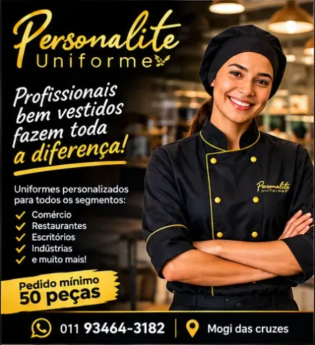 Uniformes com estampas perfeitas e longa durabilidade.