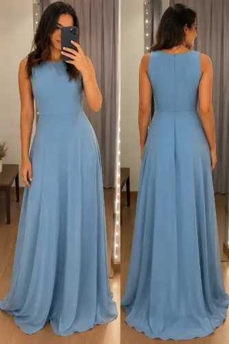 Vestido longo azul serenity - tamanho PP