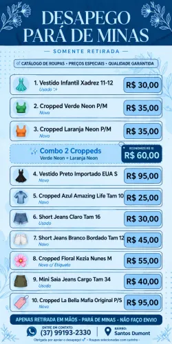 Desapego Feminino: Roupas Novas com Etiqueta e Usadas em Ótimo Estado