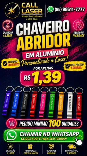 Chaveiro abridor personalizado 