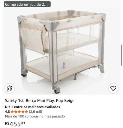 Safety 1st, Berço Mini Play, Pop Beige