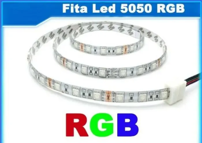COD-CP421 1 Metro de Fita Led 5050 Ip66 - Rgb - Com Silicone Arduino Automação