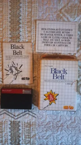 Cartucho Master System - Black Belt - com manual e caixa papelão