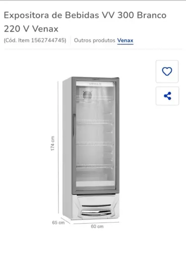 expositor de bebidas venax 300l