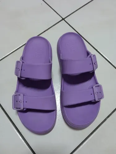 Marca life shoes tamanho 37 chinelo rasteira nuvem slide sandália lilás 