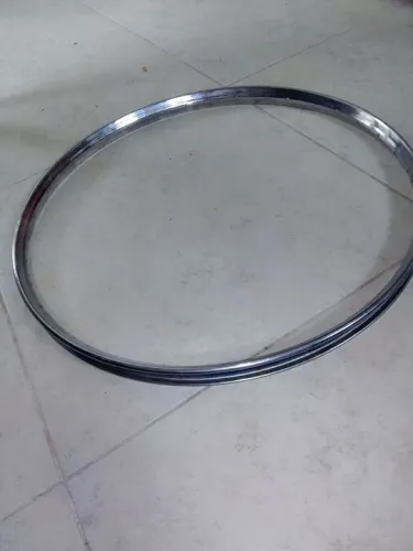 Folha de aro 28 x 1 1/2, antiga, sem uso, aço cromado original de fábrica 