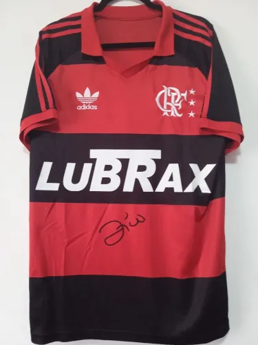 Camisa Flamengo Campeão Copa União 1987 #10 Zico Autografada