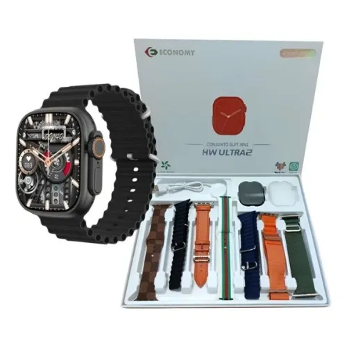 smartwatch hw ultra 2 com 7 pulseiras