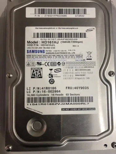 Hd Sata 160gb Testado 100% Funcionando