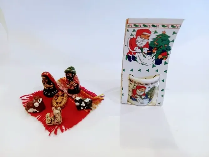 Mini Presépio e Caneca Papai Noel