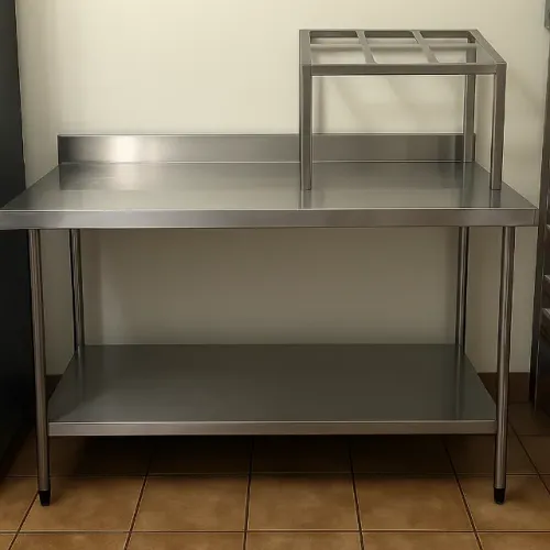 Mesa de Inox Arkos com suporte para GNs